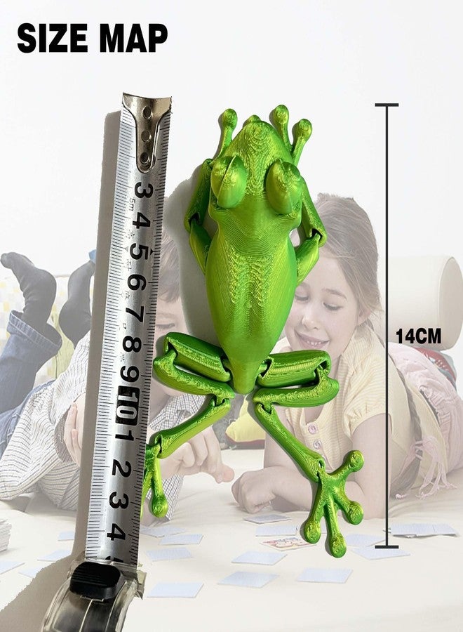 YOUNEEDFUL 2025 3D Printed Frog Model Cute New 3D Printed Animal Model Lifelike Office Supplies Creative Decoration (Red) - Image 5